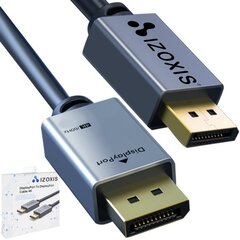 Кабель Izoxis DisplayPort-DisplayPort, DPI-DPI цена и информация | Кабели и провода | pigu.lt