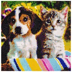 Deimantinės mozaikos rinkinys H16217 30x30cm katė ir šuo kaina ir informacija | Deimantinės mozaikos | pigu.lt