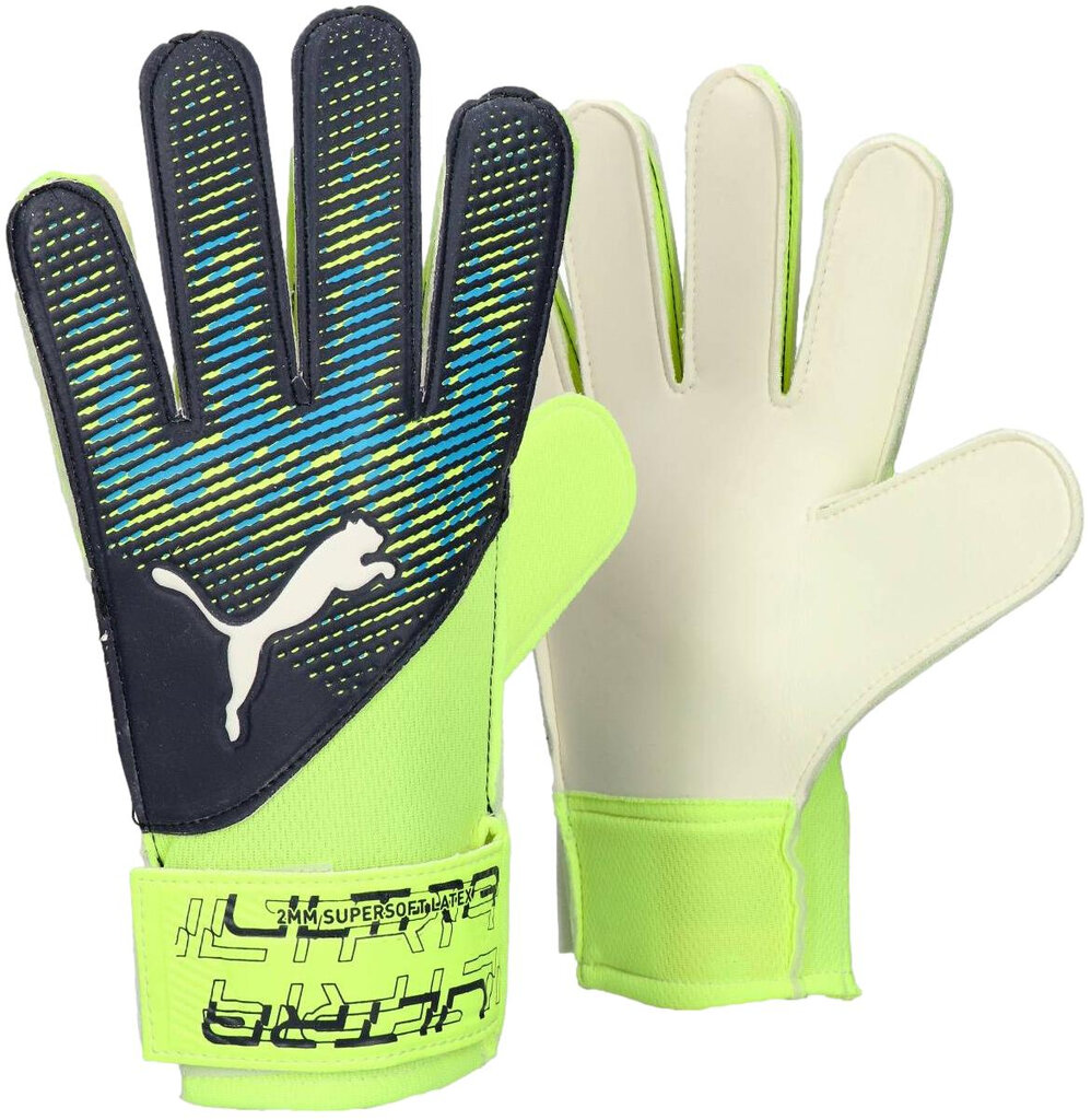 Puma Pirštinės Ultra Grip Yellow Blue 041817 01 041817 01/9 kaina ir informacija | Vartininko pirštinės | pigu.lt