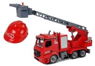 Žaislinis ardomas ugniagesių gelbėtojų autokeltuvas su priedais Lean Toys, raudonas, 54x32x9,5 cm цена и информация | Игрушки для мальчиков | pigu.lt