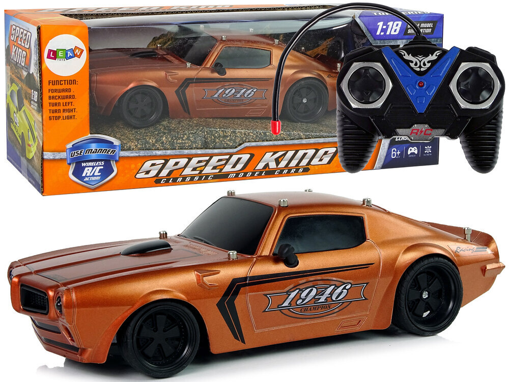 Lean toys Sportinio automobilio R/C 1:18 Brown kaina ir informacija | Žaislai berniukams | pigu.lt