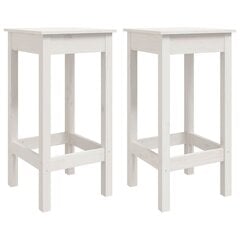 Baro kėdės vidaXL, Pušies medienos masyvas, 2vnt., 40x40x78cm, balta kaina ir informacija | Virtuvės ir valgomojo kėdės | pigu.lt