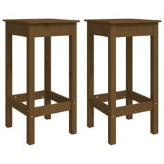 Baro kėdės vidaXL, Pušies medienos masyvas, 2vnt., 40x40x78cm, medaus ruda цена и информация | Стулья для кухни и столовой | pigu.lt