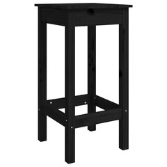 Baro kėdės vidaXL, Pušies medienos masyvas, 2vnt., 40x40x78cm, juoda цена и информация | Стулья для кухни и столовой | pigu.lt