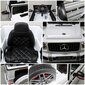 Elektromobilis Mercedes G63, su valdymo pultu, baltas kaina ir informacija | Elektromobiliai vaikams | pigu.lt
