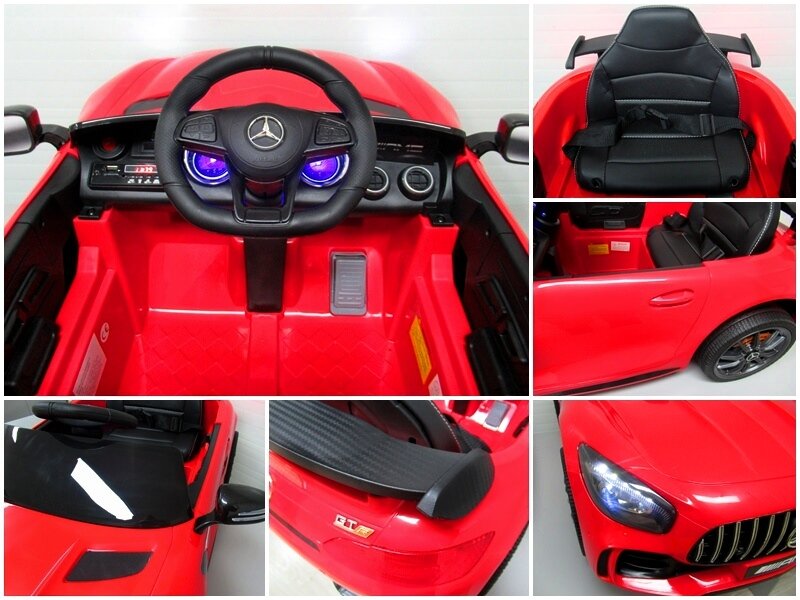 Elektromobilis Mercedes GTR, su valdymo pultu, raudonas kaina ir informacija | Elektromobiliai vaikams | pigu.lt