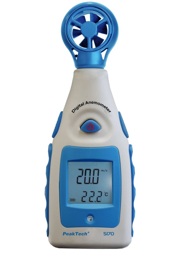 Mentės anemometras su termometru PeakTech® P 5170 kaina ir informacija | Meteorologinės stotelės, termometrai | pigu.lt