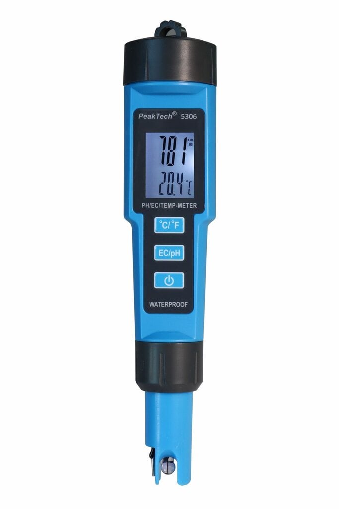 PH matuoklis 3 in 1 PH-Meter PeakTech, P 5306 kaina ir informacija | Drėgmės, temperatūros, pH, ORP matuokliai | pigu.lt