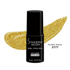 Gelinis nagų lakas "Sincero Salon", 6ml, FLASH GOLD, 3777 kaina ir informacija | Nagų lakai, stiprintojai | pigu.lt