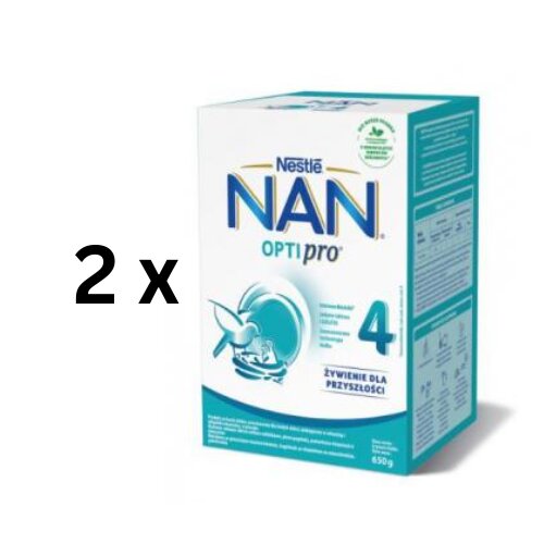 Pieno mišinys NAN OPTIPRO 4, nuo 2 metu, 650g, 2 vnt. pakuotė цена и информация | Tolesnio maitinimo mišiniai | pigu.lt