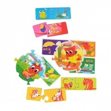 Dėlionių rinkinys Baby Puzzle Maxi „Pažink pasaulį“ 3in1 kaina ir informacija | Žaislai kūdikiams | pigu.lt