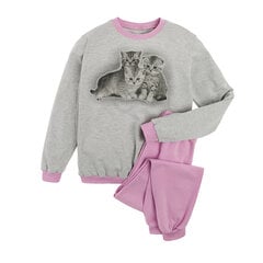 Пижама для девочек, серая и розовая, кошки, Tup Tup цена и информация | Пижамы, халаты для девочек | pigu.lt