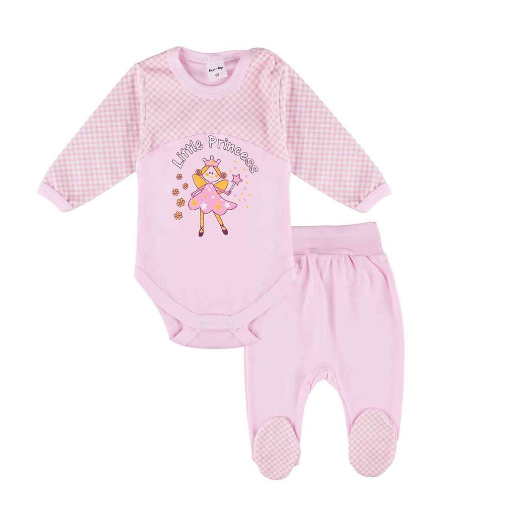 Komplektas su ilgomis rankovėmis ir kelnės, rožinės spalvos, su princese, Tup Tup kaina ir informacija | Komplektai kūdikiams | pigu.lt