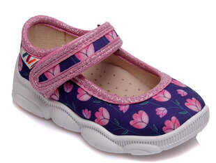 Тапочки для девочек, темно-синие, цветочные, Weestep цена и информация | Детские тапочки, домашняя обувь | pigu.lt