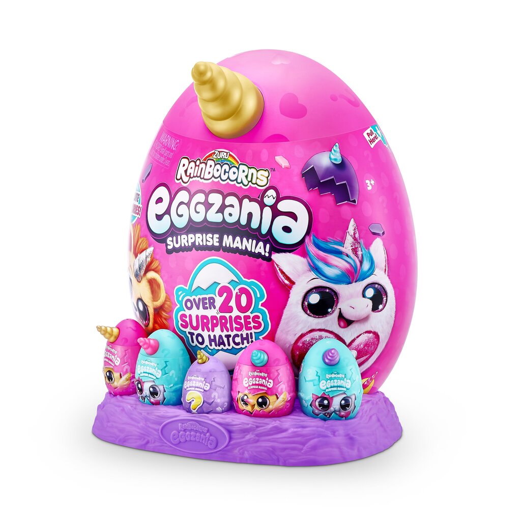 Pliušinis žaislas su aksesuarais Eggzania Rainbocorns, 9258 kaina ir informacija | Žaislai mergaitėms | pigu.lt