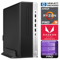 HP 705 G4 SFF Ryzen 5 PRO 2400G 4GB 256SSD M.2 NVME+2TB WIN10Pro kaina ir informacija | Stacionarūs kompiuteriai | pigu.lt