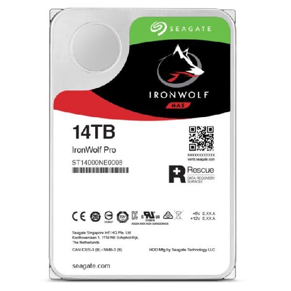 Seagate IronWolf Pro, 14TB (ST14000NT001) цена и информация | Vidiniai kietieji diskai (HDD, SSD, Hybrid) | pigu.lt