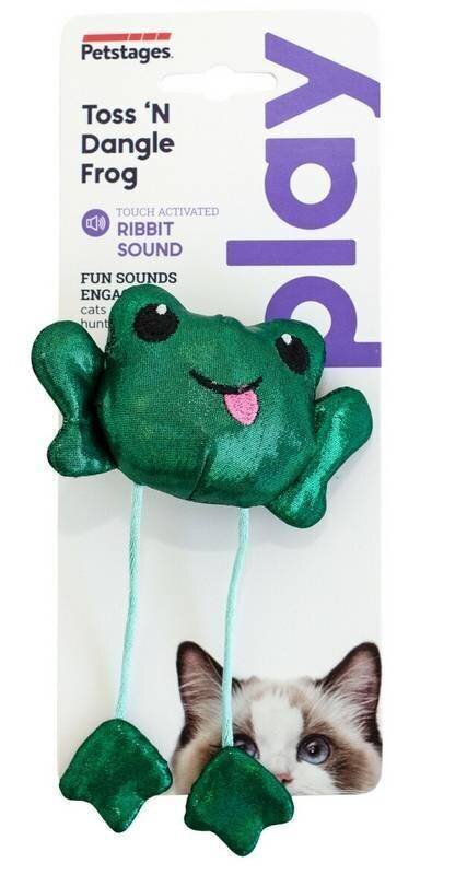 Žaislas katėms Petstages Dangle Frog, žalias цена и информация | Žaislai katėms | pigu.lt