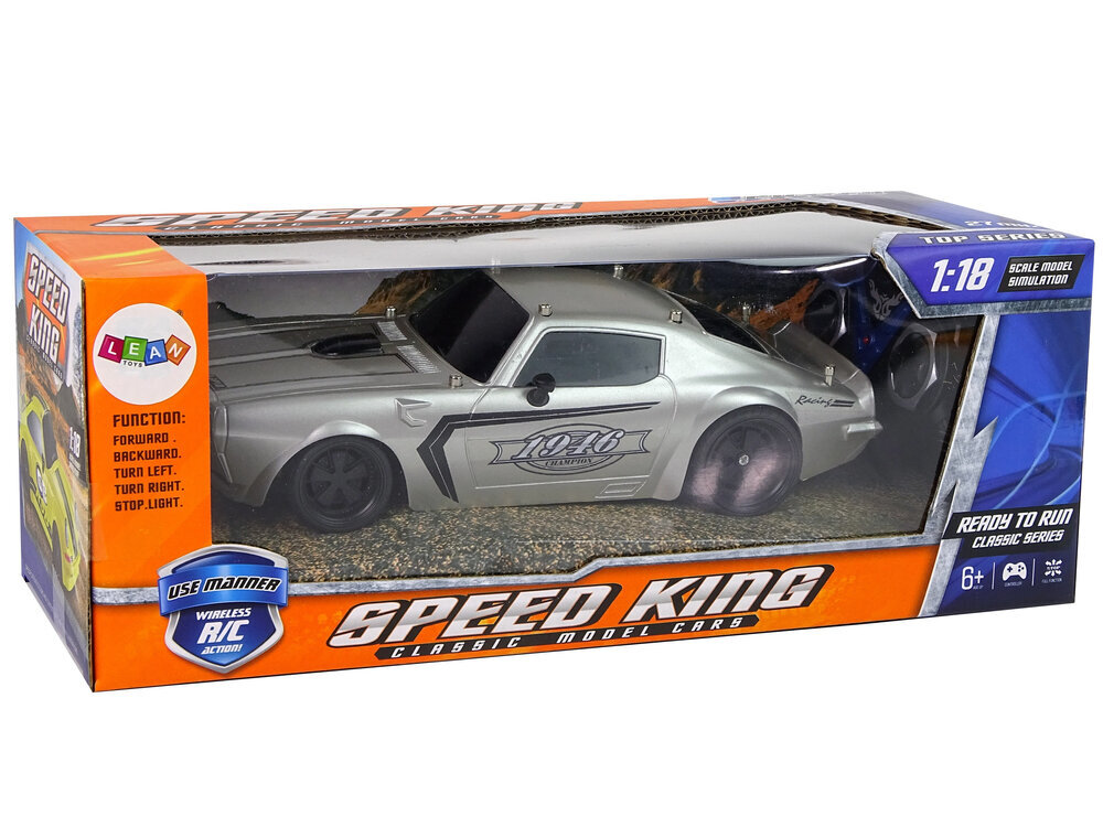 Lean toys R/C sportinis automobilis 1:18 sidabrinis kaina ir informacija | Žaislai berniukams | pigu.lt