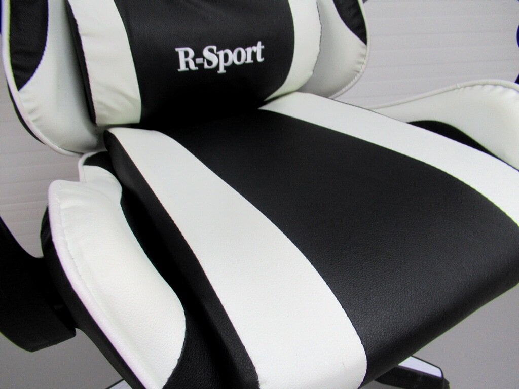 Žaidimų kėdė R-Sport K3, su masažo funkcija, balta/juoda цена и информация | Biuro kėdės | pigu.lt
