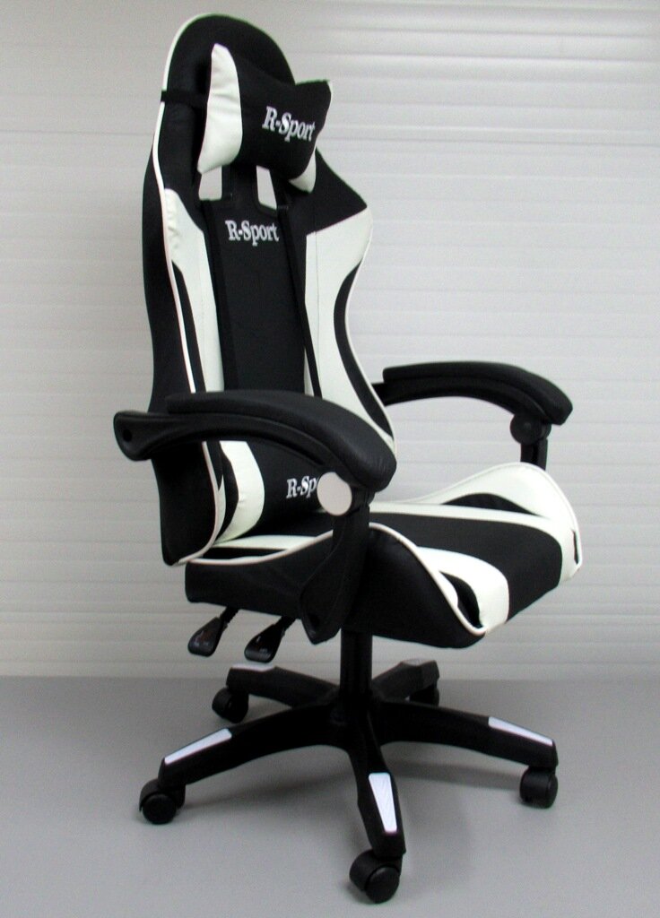 Žaidimų kėdė R-Sport K3, su masažo funkcija, balta/juoda kaina ir informacija | Biuro kėdės | pigu.lt