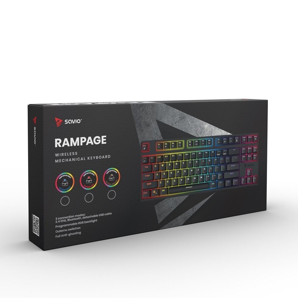 Savio Rampage Red цена и информация | Klaviatūros | pigu.lt