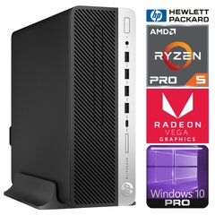 HP 705 G4 SFF Ryzen 5 PRO 2400G 4GB 512SSD M.2 NVME WIN10Pro [refurbished] kaina ir informacija | Stacionarūs kompiuteriai | pigu.lt