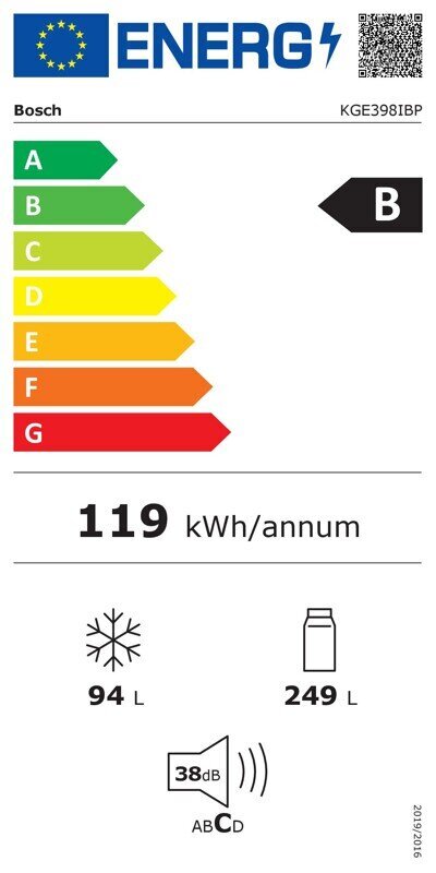 Bosch KGE398IBP цена и информация | Šaldytuvai | pigu.lt