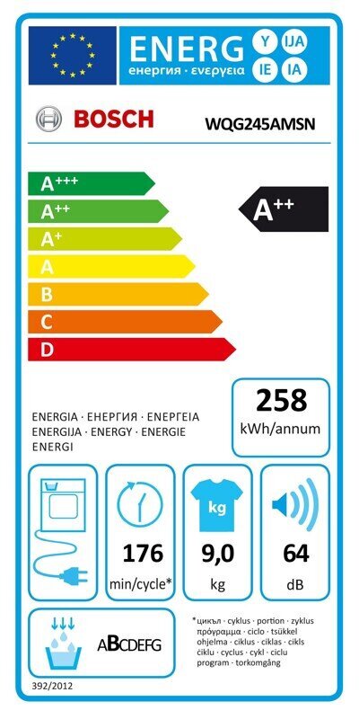 Bosch WQG245AMSN kaina ir informacija | Džiovyklės | pigu.lt