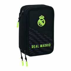 Тройной пенал Real Madrid C.F. Черный (12,5 х 20,5 х 6 см) (41 шт.) цена и информация | Пеналы | pigu.lt