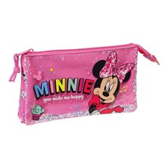 Тройной пенал Minnie Mouse Lucky, розовый  цена и информация | Пеналы | pigu.lt