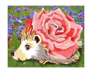 Алмазная мозаика 17x21 cm.  "Rose hedgehog" цена и информация | Алмазная мозаика | pigu.lt