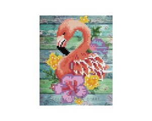 Алмазная мозаика 17x21 cm.  "Pink flamingo" цена и информация | Алмазная мозаика | pigu.lt