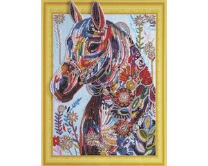 Deimantinė mozaika 30x40 cm. "Gėlių arklys" kaina ir informacija | Deimantinės mozaikos | pigu.lt