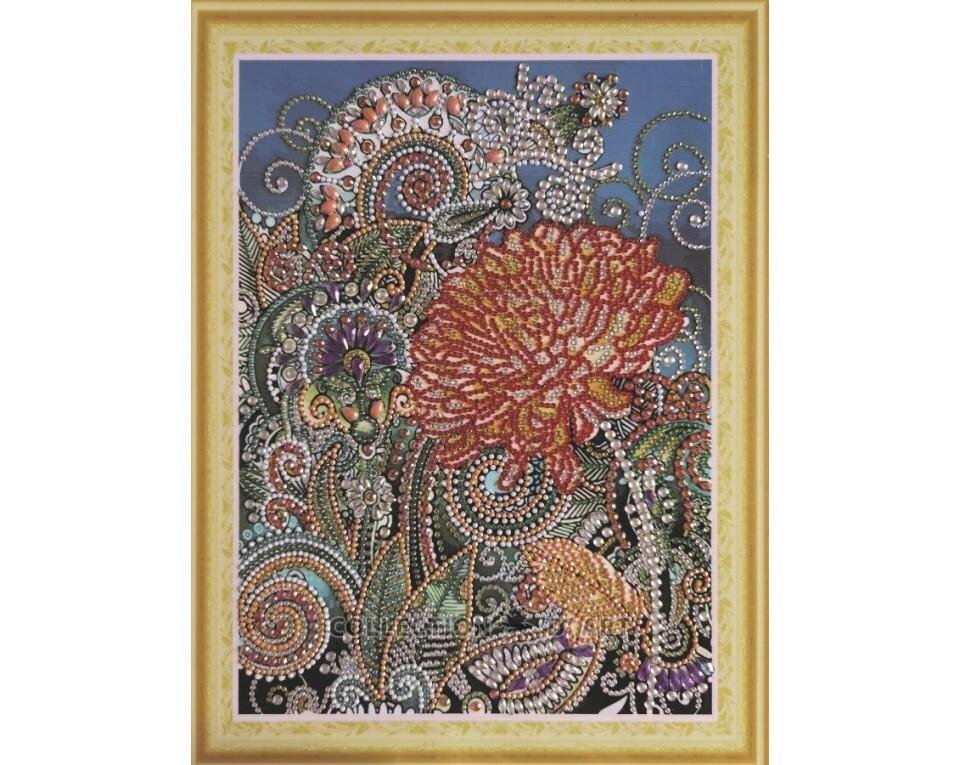 Deimantinė mozaika 30x40 cm. "Auksinė chrizantema" цена и информация | Deimantinės mozaikos | pigu.lt