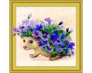 Алмазная мозаика 30x30 cm.  "Cornflower hedgehog" цена и информация | Алмазная мозаика | pigu.lt