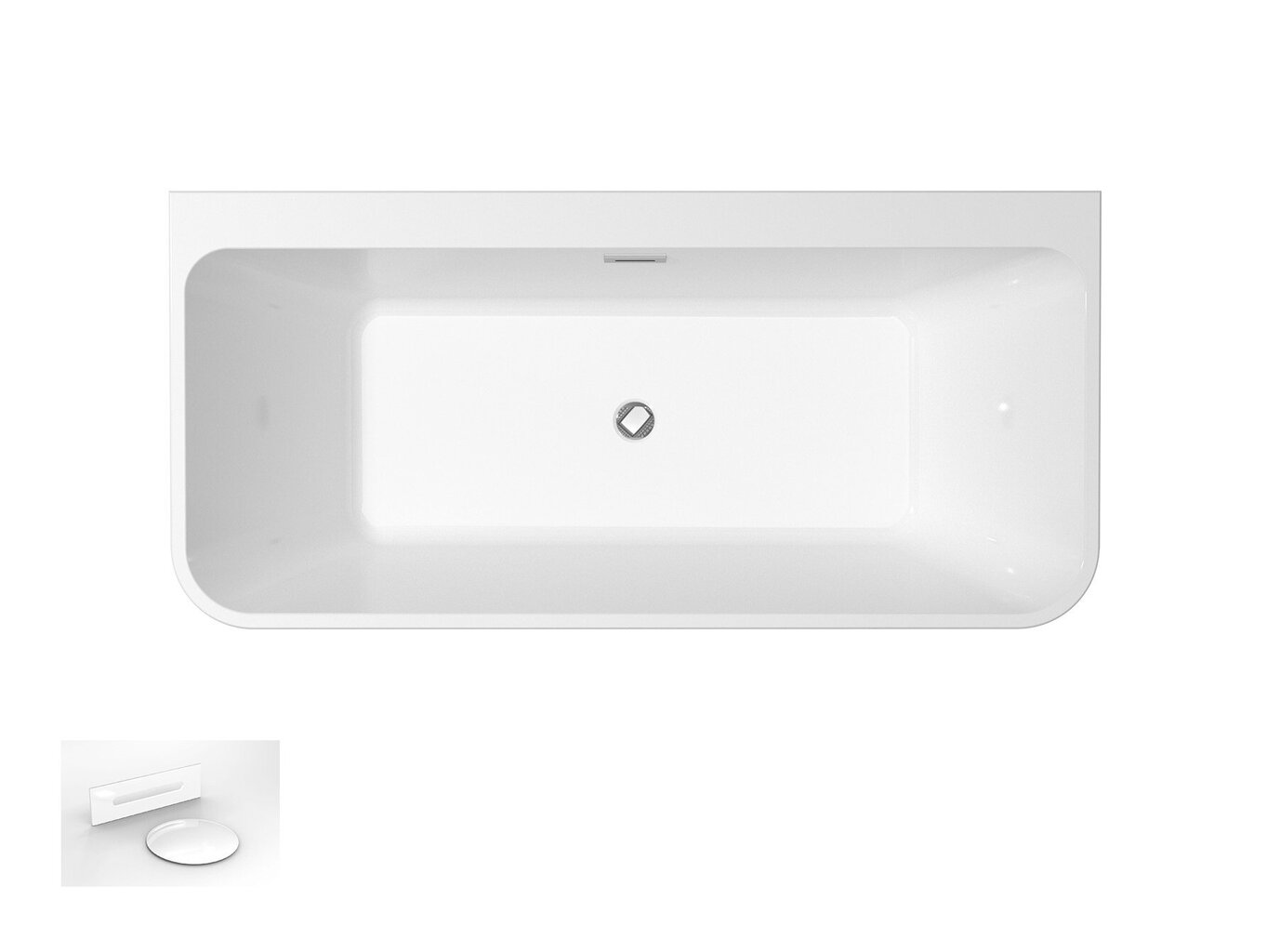 Vonia Besco Varya 150, su baltu sifono dangteliu kaina ir informacija | Vonios | pigu.lt