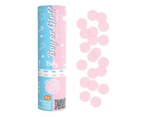 Хлопушка 15 см, Boy or Girl light pink paper circles JC-KPGR15 1742 цена и информация | Праздничные декорации | pigu.lt