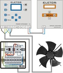 Eletor SC-PE16 16A maitinimo plėtinys 0-10V, 4-20mA, CAN ventiliacijos valdikliams kaina ir informacija | Oro reguliavimo įrangos priedai | pigu.lt