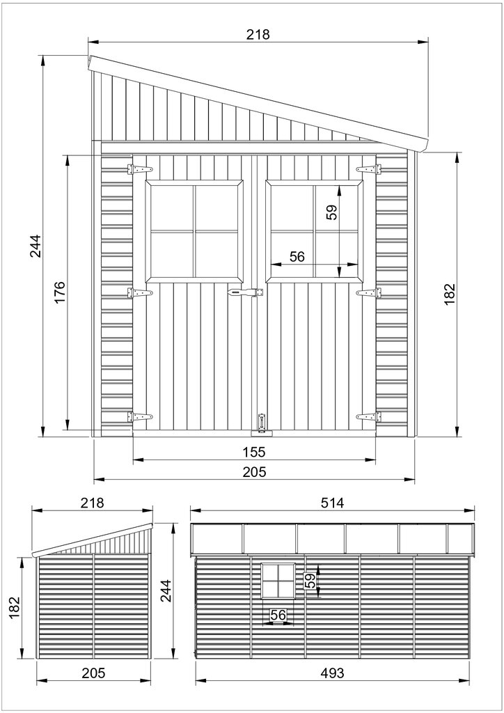 Timbela medinis sodo namelis/pastogė įrankiams M341A+M341G kaina ir informacija | Sodo nameliai, malkinės, pastogės | pigu.lt