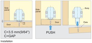 Магнитный дверной ограничитель Sugatsune, коричневый, ML-80 цена и информация | Другие принадлежности для мебели | pigu.lt