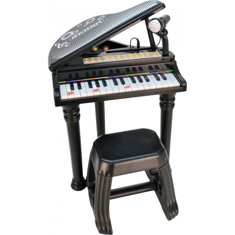 Electronic Grand piano with legs, stool and microphone kaina ir informacija | Žaislai mergaitėms | pigu.lt