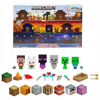 Адвент-календарь Minecraft MOB Head Minis 2022 HHT64 цена и информация | Игрушки для девочек | pigu.lt
