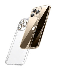 Crystal Clear Glass Case with gold metal camera protection skirtas Apple iPhone 13 kaina ir informacija | Telefono dėklai | pigu.lt