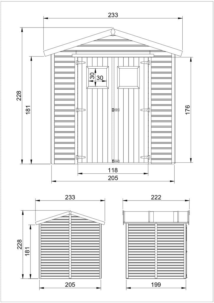 Timbela medinis sodo namelis/pastogė įrankiams M351+M351G kaina ir informacija | Sodo nameliai, malkinės, pastogės | pigu.lt
