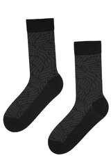 Мужские костюмные носки чёрного цвета из вискозы с волнистым узором MONDO цена и информация | Мужские носки | pigu.lt