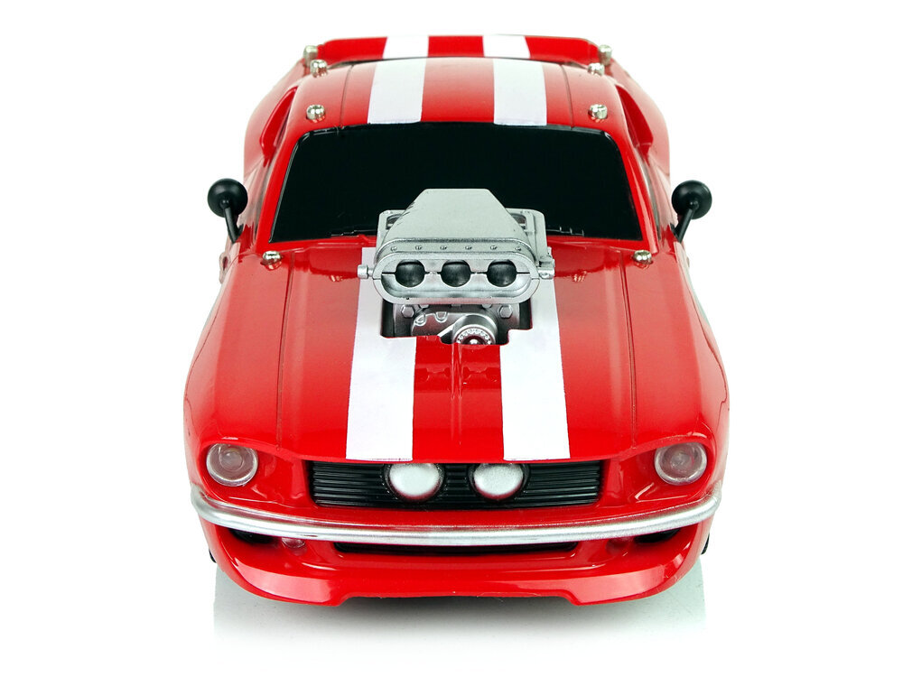 Lean toys Sportinis automobilis R/C 1:16 Red White Stripes Pilot kaina ir informacija | Žaislai berniukams | pigu.lt