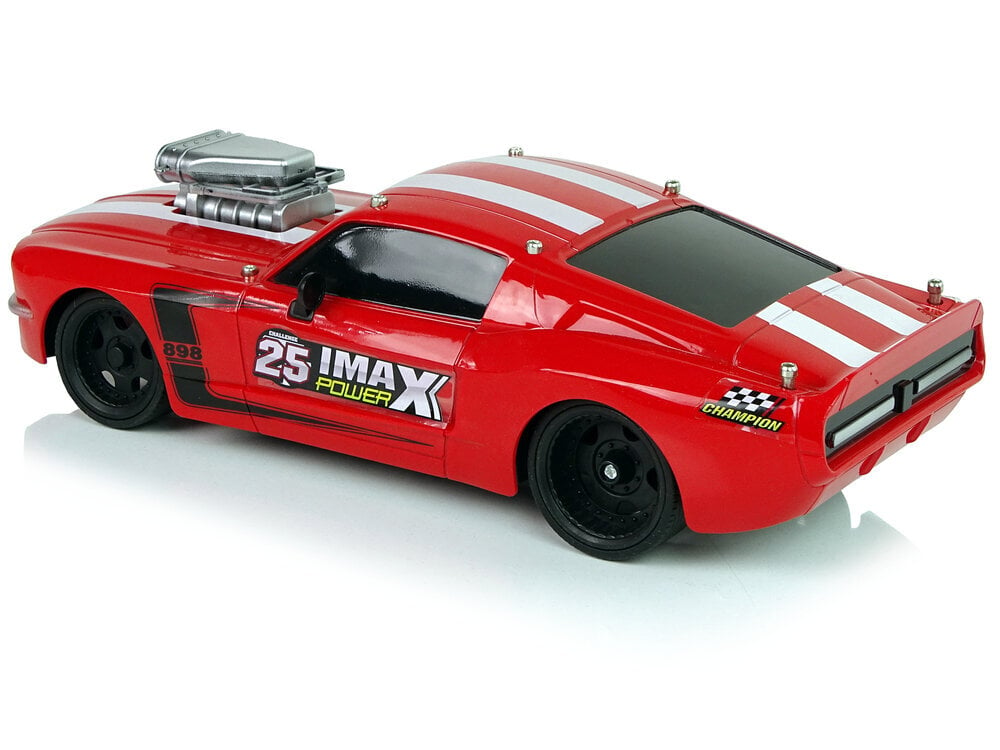 Lean toys Sportinis automobilis R/C 1:16 Red White Stripes Pilot kaina ir informacija | Žaislai berniukams | pigu.lt