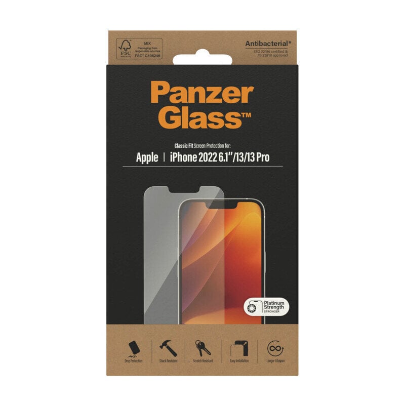 PanzerGlass iPhone 14/13/13 Pro kaina ir informacija | Apsauginės plėvelės telefonams | pigu.lt