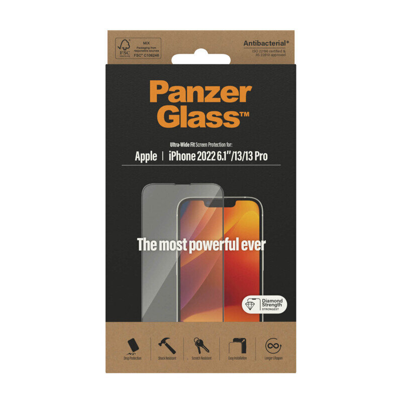 PanzerGlass iPhone 14/13/13 Pro цена и информация | Apsauginės plėvelės telefonams | pigu.lt